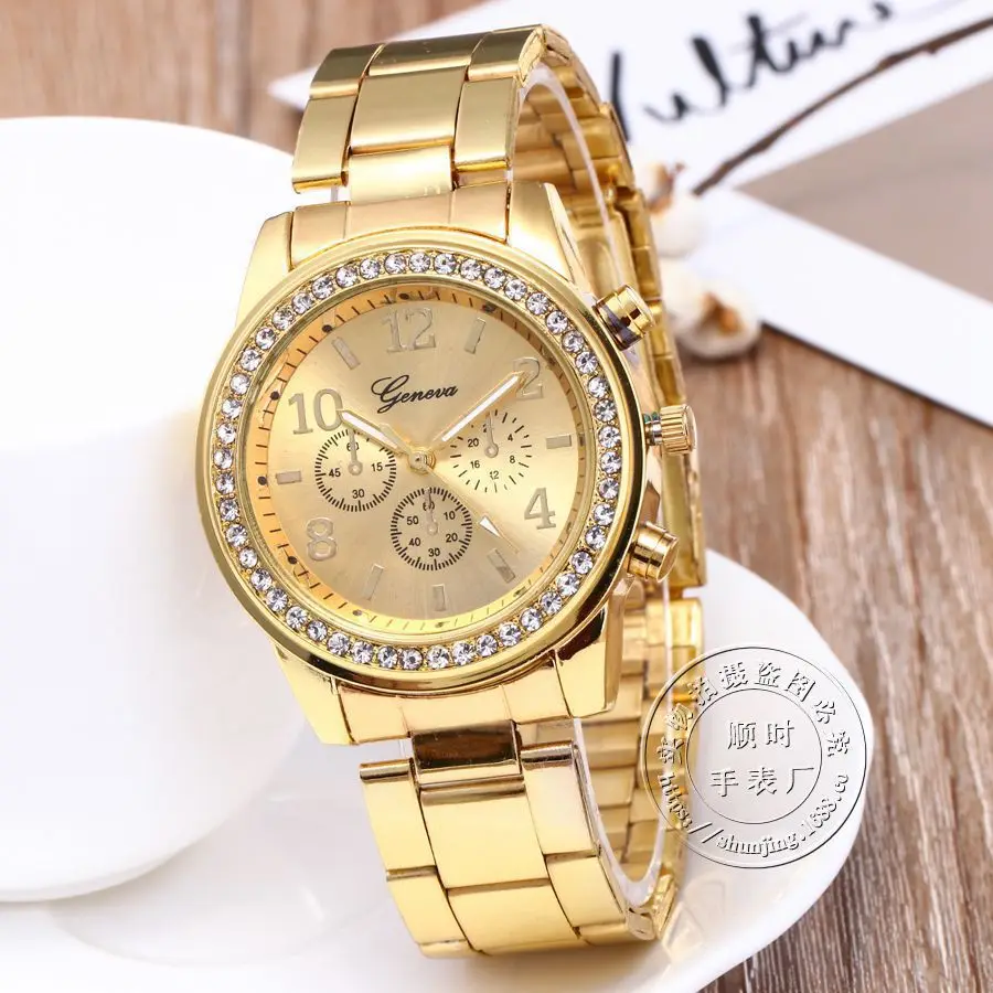 AliExpress Hot Sale 521 Alloy Diamond Women's Watch Stainless Steel Strap GENEVA Geneva Gold Glass Diamond
AliExpress Hot Sale 521 Alloy Diamond Women's Watch Stainless Steel Strap GENEVA Geneva Gold Glass Diamond