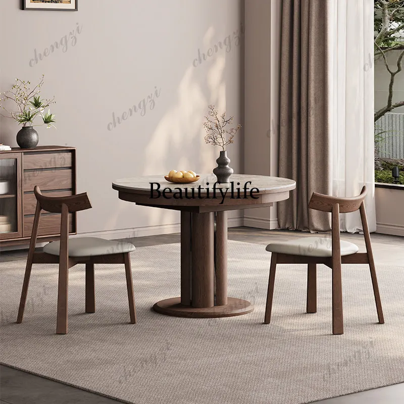 Slate dining table Variable round table Retractable solid wood dining table Modern simple small apartment household
Slate dining table Variable round table Retractable solid wood dining table Modern simple small apartment household