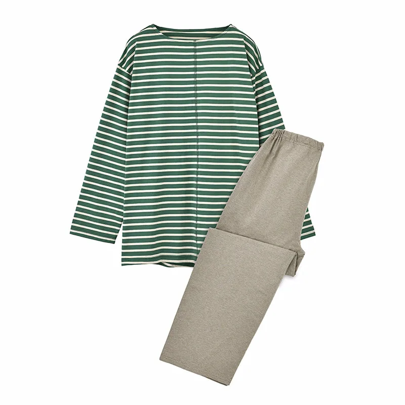 100% Cotton High Quality Sleepwear For Women Pijamas Fashion Striped Long Sleeve Pajamas Set Loose Autumn Winter Home Clothing
100% Cotton High Quality Sleepwear For Women Pijamas Fashion Striped Long Sleeve Pajamas Set Loose Autumn Winter Home Clothing