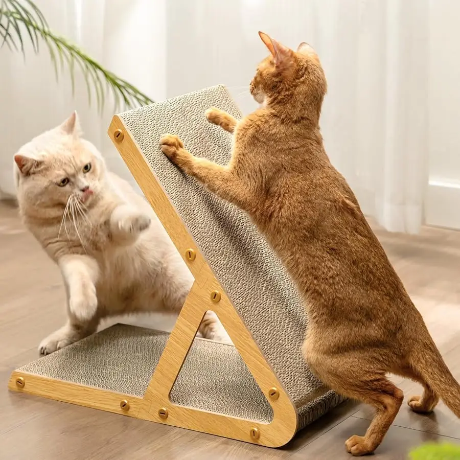 A-Frame Cat Scratching Board, Recycled Cardboard & Wood Frame, Dual-Sided Vertical Horizontal Cat Scratcher for Indoor Kittens,
A-Frame Cat Scratching Board, Recycled Cardboard & Wood Frame, Dual-Sided Vertical Horizontal Cat Scratcher for Indoor Kittens,