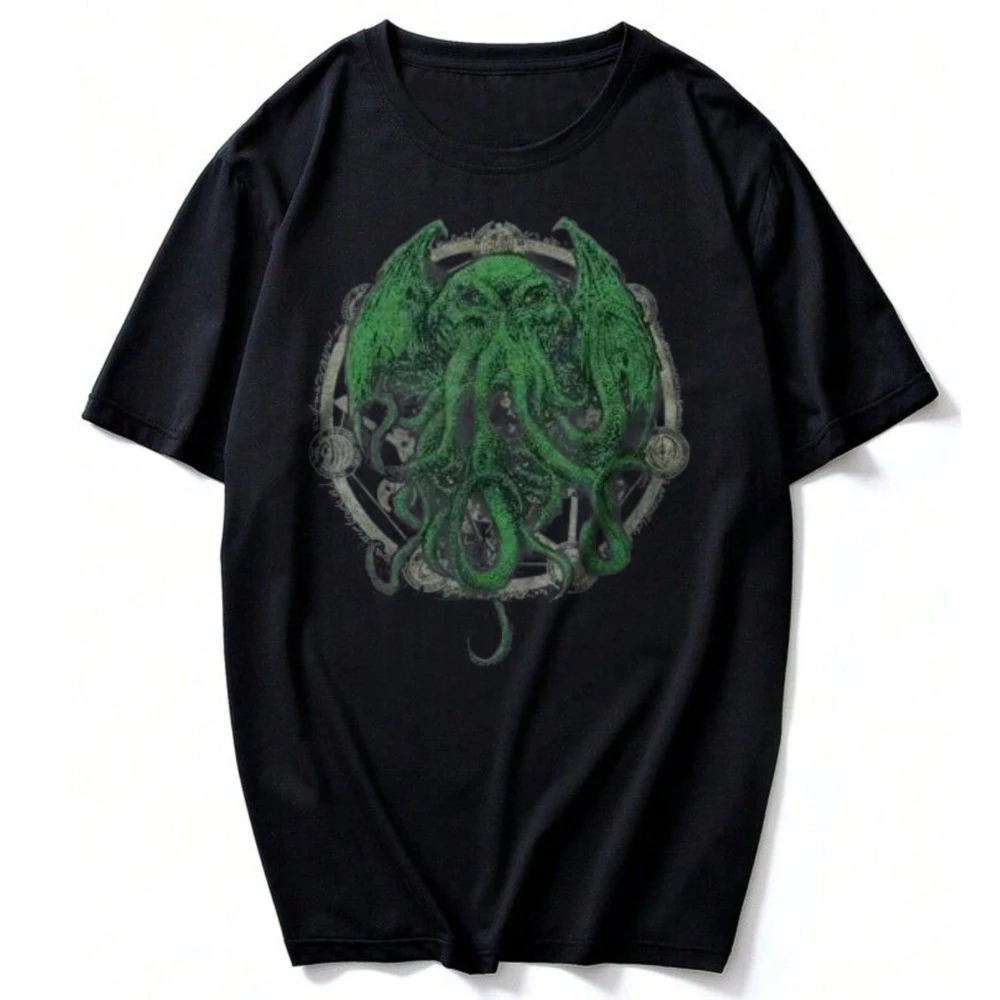 Cthulhu Winged Octopus Sigil Graphic Tee Men Cotton Short Sleeve Crew Neck Lovecraft Horror Sea Monster Occult Casual Street Top
Cthulhu Winged Octopus Sigil Graphic Tee Men Cotton Short Sleeve Crew Neck Lovecraft Horror Sea Monster Occult Casual Street Top