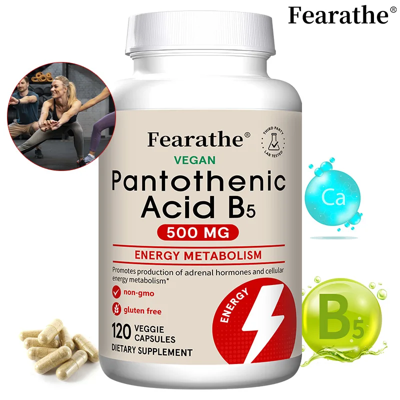 Pantothenic Acid B5 500 Mg, Dietary Supplement for Adrenal Hormone Support and Cellular Energy Metabolism, 120 Veggie Capsules
Pantothenic Acid B5 500 Mg, Dietary Supplement for Adrenal Hormone Support and Cellular Energy Metabolism, 120 Veggie Capsules