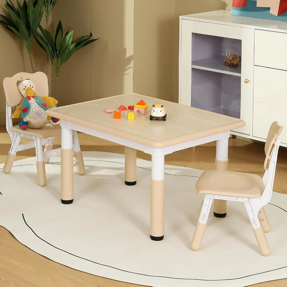 Kids Table and 2 Chair Set,Toddler Table and Chair Set Height Adjustable,Multifunctional Toddler Tables for Reading,Drawing
Kids Table and 2 Chair Set,Toddler Table and Chair Set Height Adjustable,Multifunctional Toddler Tables for Reading,Drawing