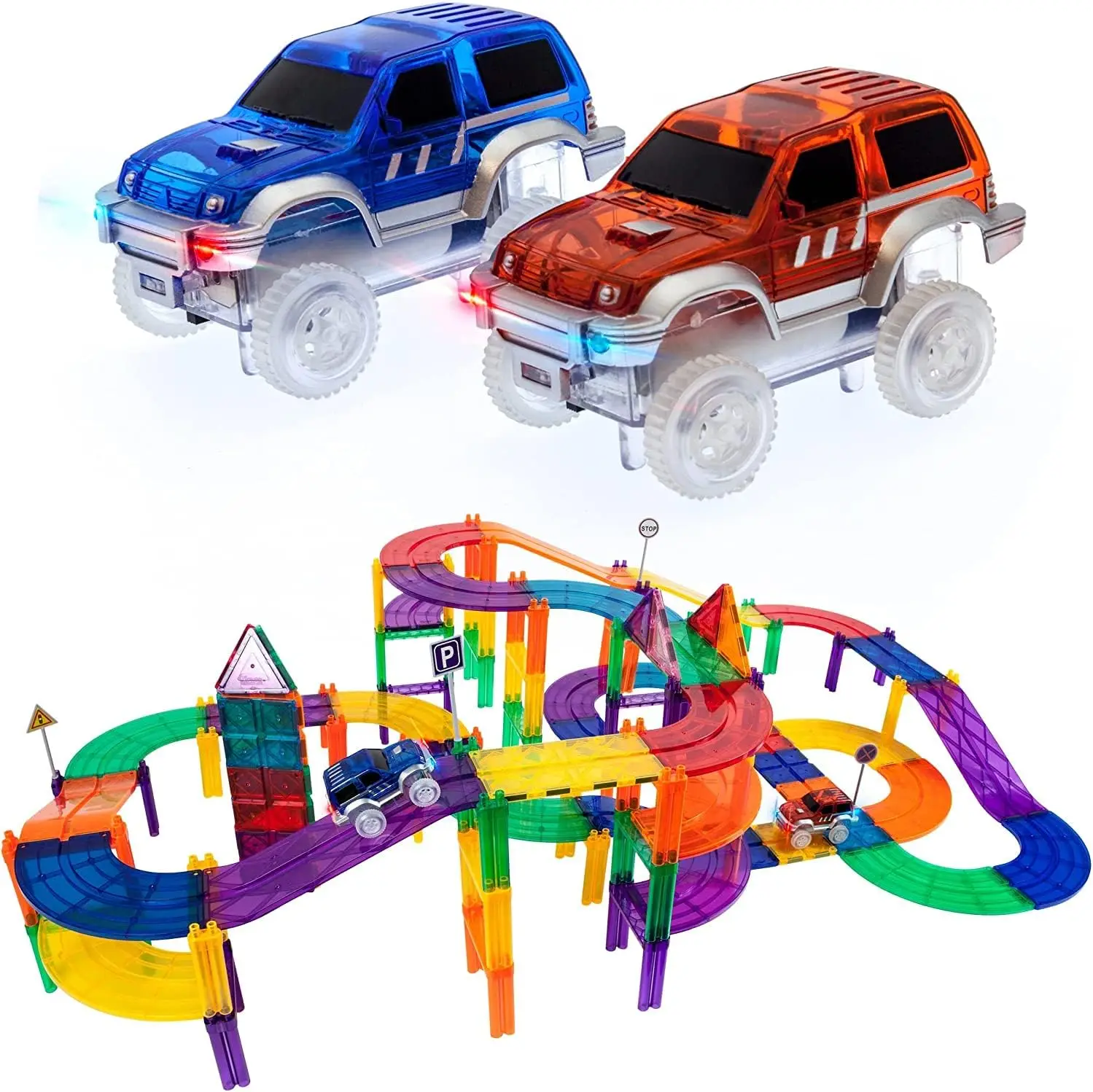 2 Piece Race Track Truck Cars + 100pcs Race Car Track Magnet Building Blocks, Swift Highly Detailed Cars Accessories in Bulk Pac
2 Piece Race Track Truck Cars + 100pcs Race Car Track Magnet Building Blocks, Swift Highly Detailed Cars Accessories in Bulk Pac