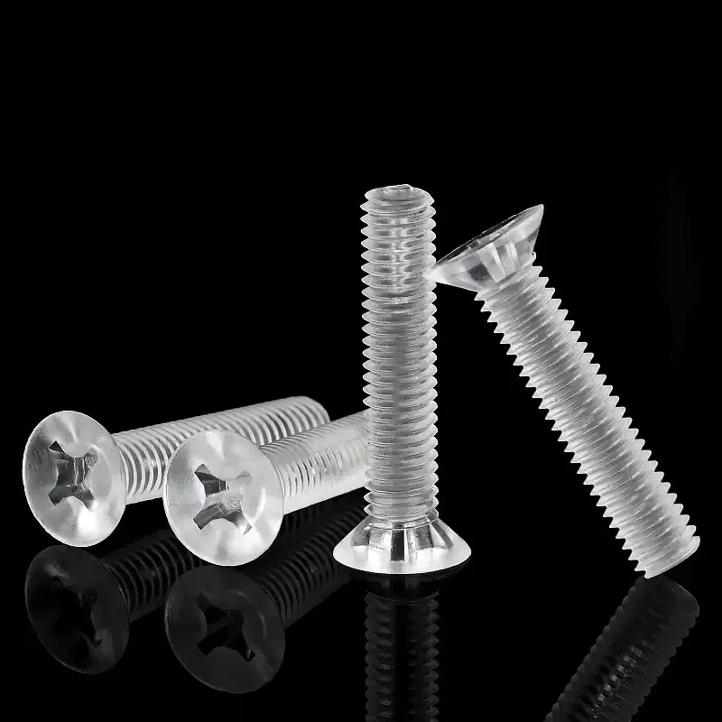 M2-M8 Transparent PC Acrylic Countersunk Screw Phillips Flat Head Plastic Transparent Fastener Bolt
M2-M8 Transparent PC Acrylic Countersunk Screw Phillips Flat Head Plastic Transparent Fastener Bolt