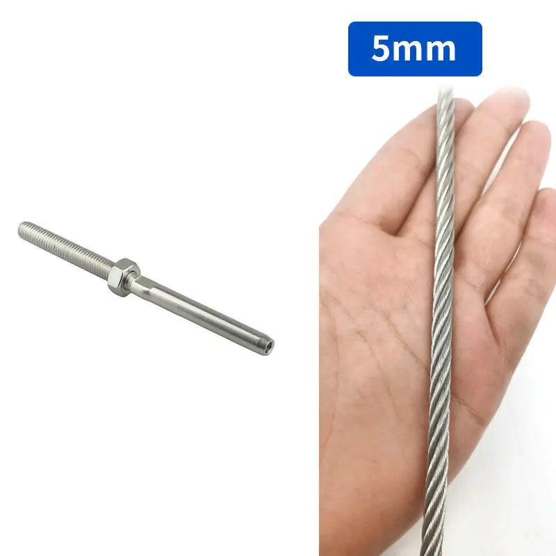Stainless Steel 304 Material 250 Meters 1X19 5MM Diameter Wire Rope and 100 Pieces 5MM Swage Stubs
Stainless Steel 304 Material 250 Meters 1X19 5MM Diameter Wire Rope and 100 Pieces 5MM Swage Stubs