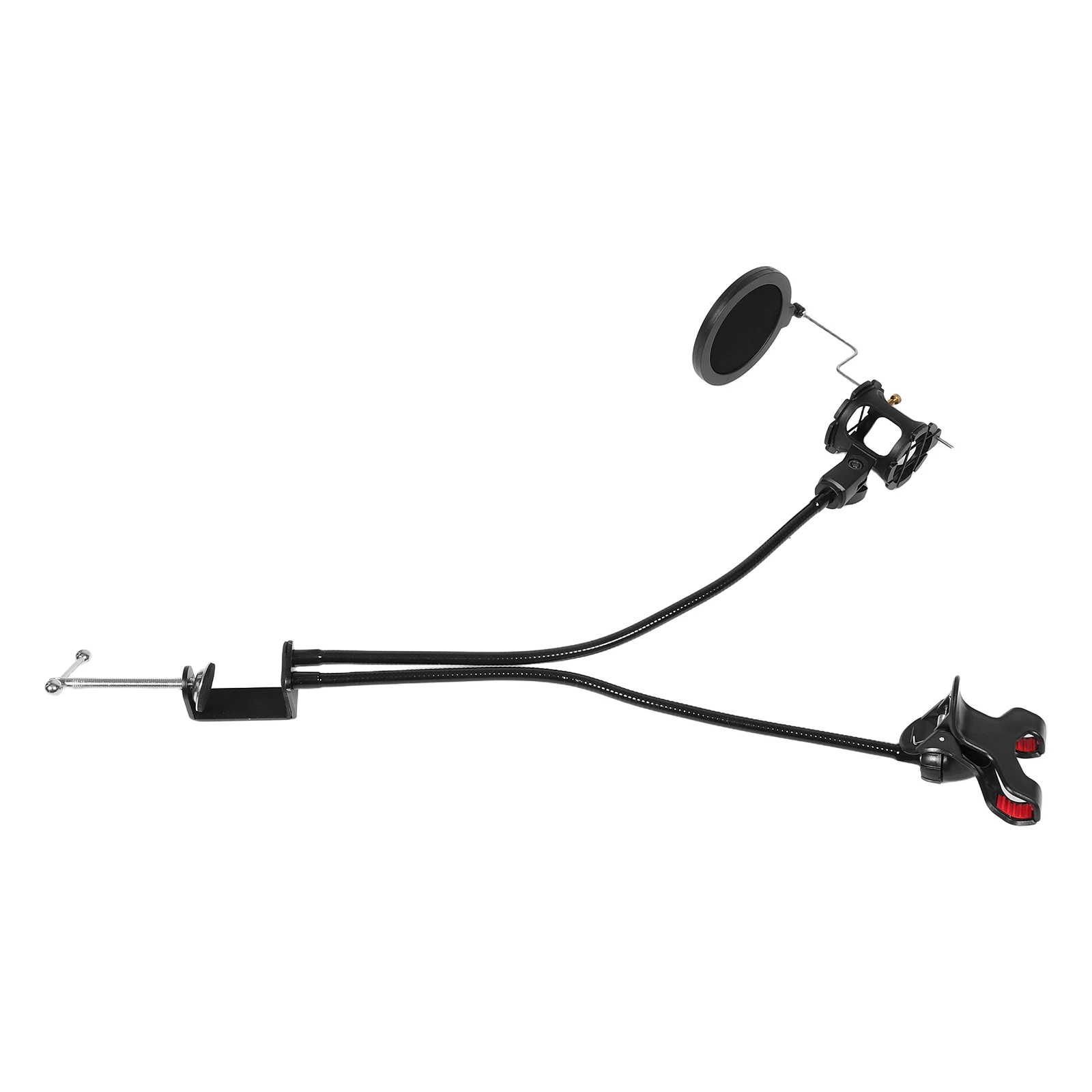 Dual Gooseneck Mobile Phone Live Broadcast Stand Mic Clip Holder Desktop Microphone Noise Reduction Pop Filter Rotation
Dual Gooseneck Mobile Phone Live Broadcast Stand Mic Clip Holder Desktop Microphone Noise Reduction Pop Filter Rotation