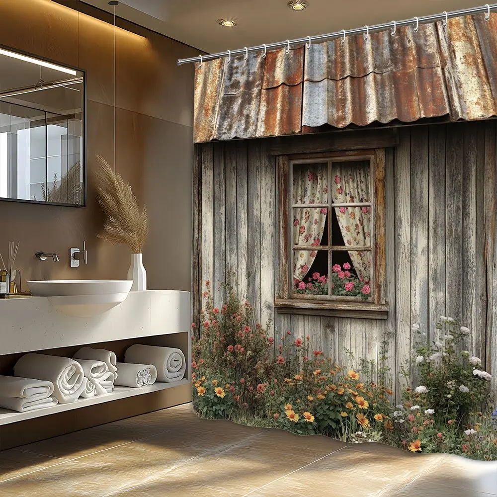 Rustic Wooden House with Flower Garden Shower Curtain Machine Washable All Season Waterproof Privacy Protection Country 12 hooks
Rustic Wooden House with Flower Garden Shower Curtain Machine Washable All Season Waterproof Privacy Protection Country 12 hooks