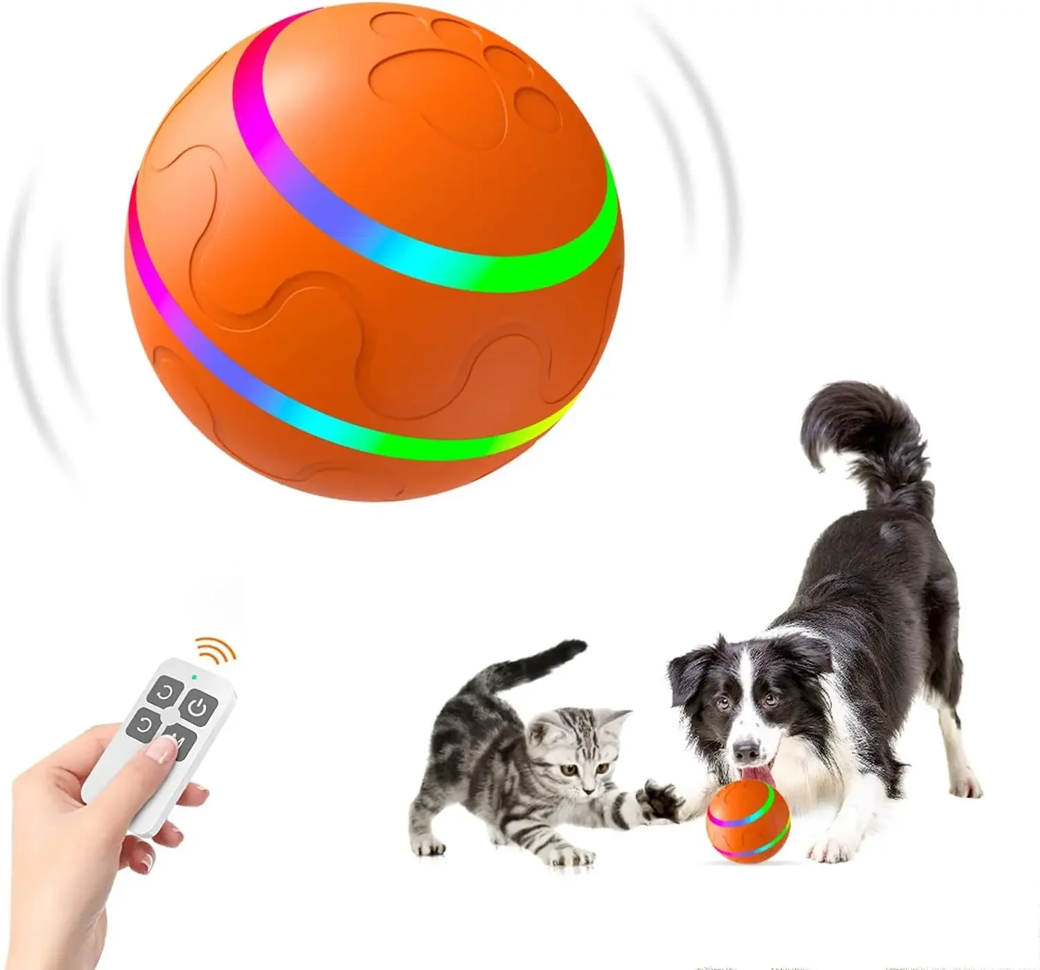 Smart Interactive Dog Ball Toy - Remote Control & Motion-Activated Rolling with Vibration/Squeak, for Small to Large Dogs.
Smart Interactive Dog Ball Toy - Remote Control & Motion-Activated Rolling with Vibration/Squeak, for Small to Large Dogs.