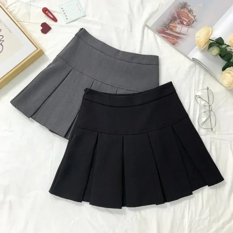 Vintage Gray Pleated Skirt Women High Waist Mini Skirts Korean Fashion School Uniform Harajuku Streetwear Spring
Vintage Gray Pleated Skirt Women High Waist Mini Skirts Korean Fashion School Uniform Harajuku Streetwear Spring