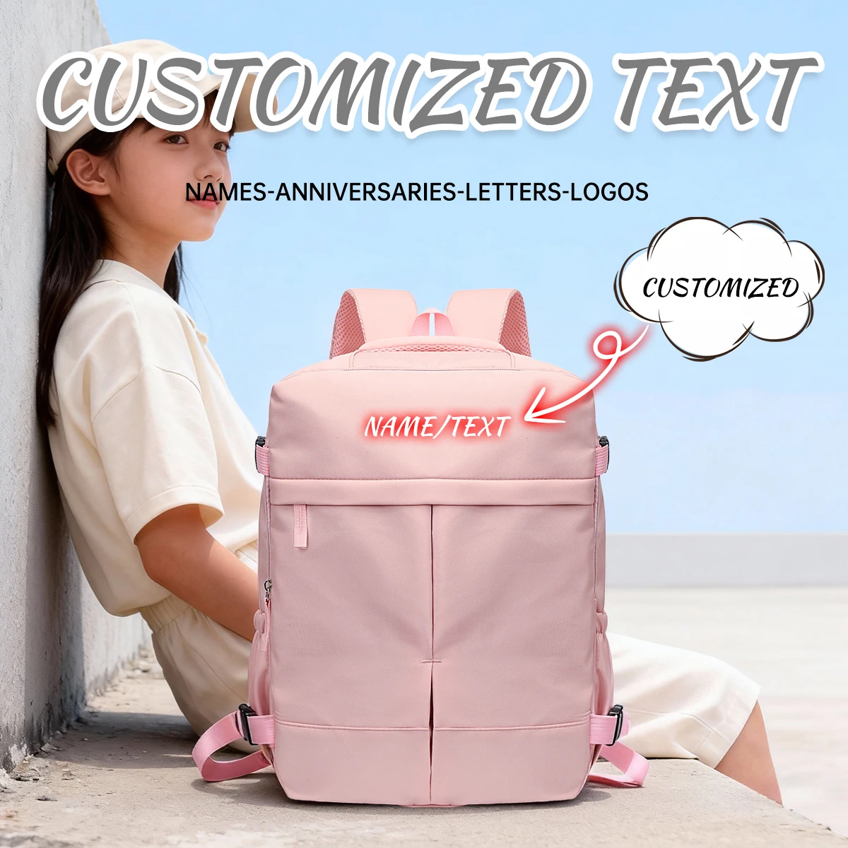 Customized Logo Women's Backpack Computer Casual Backpack Youth Travel School Bag Junior High School Students Personalized DIY
Customized Logo Women's Backpack Computer Casual Backpack Youth Travel School Bag Junior High School Students Personalized DIY