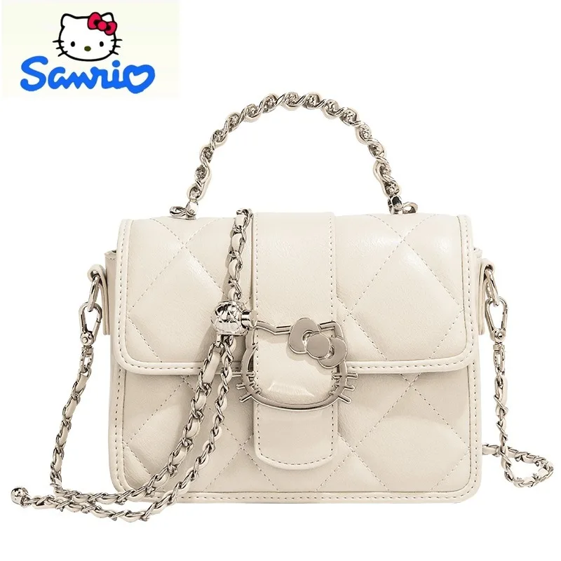 Sanrio Fashion diamond chain crossbody small square bag for women, cute cartoon Hello Kitty buckle versatile shoulder handbag
Sanrio Fashion diamond chain crossbody small square bag for women, cute cartoon Hello Kitty buckle versatile shoulder handbag