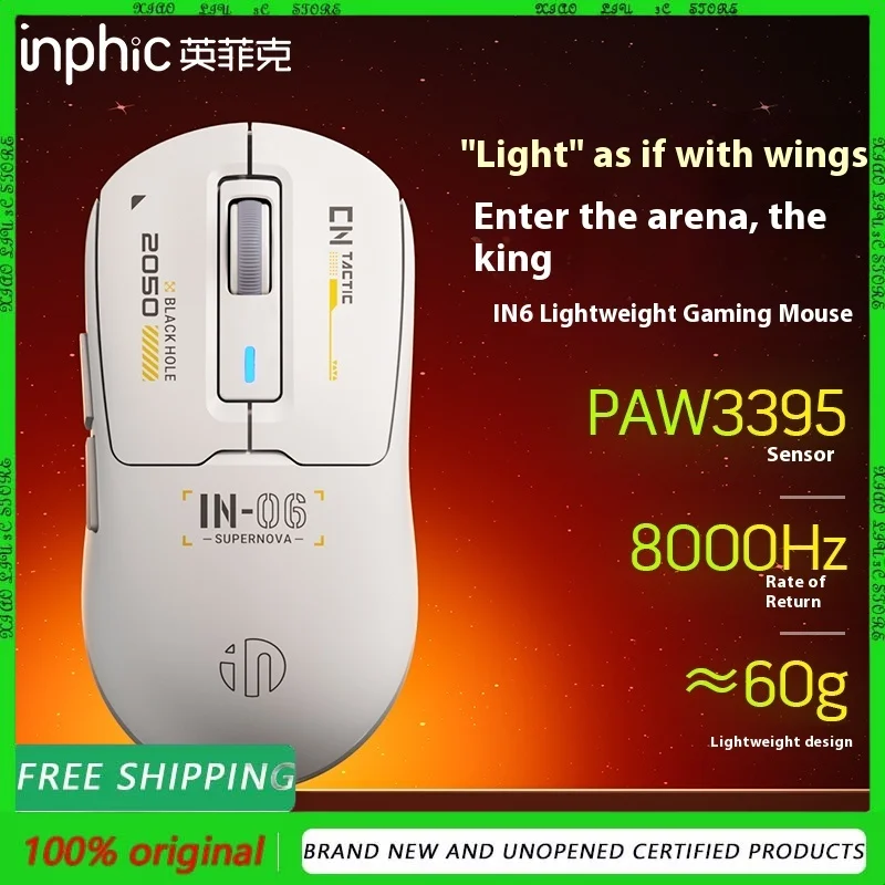 Inphic IN6 Wireless mouse Bluetooth the third mock examination lightweight 3395 E-sports game machine wired computer macro
Inphic IN6 Wireless mouse Bluetooth the third mock examination lightweight 3395 E-sports game machine wired computer macro