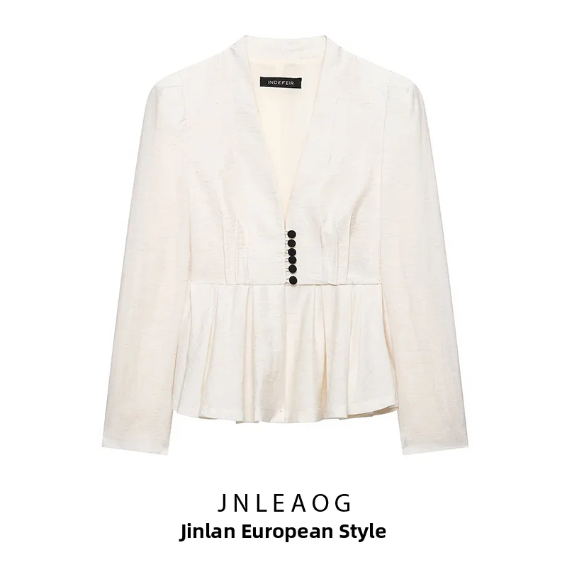 JNLEAOG Summer New Fashion Women's Slim Fit Suit Jacket with Shoulder Pads Long Sleeve Polyester Single Button Closure
JNLEAOG Summer New Fashion Women's Slim Fit Suit Jacket with Shoulder Pads Long Sleeve Polyester Single Button Closure