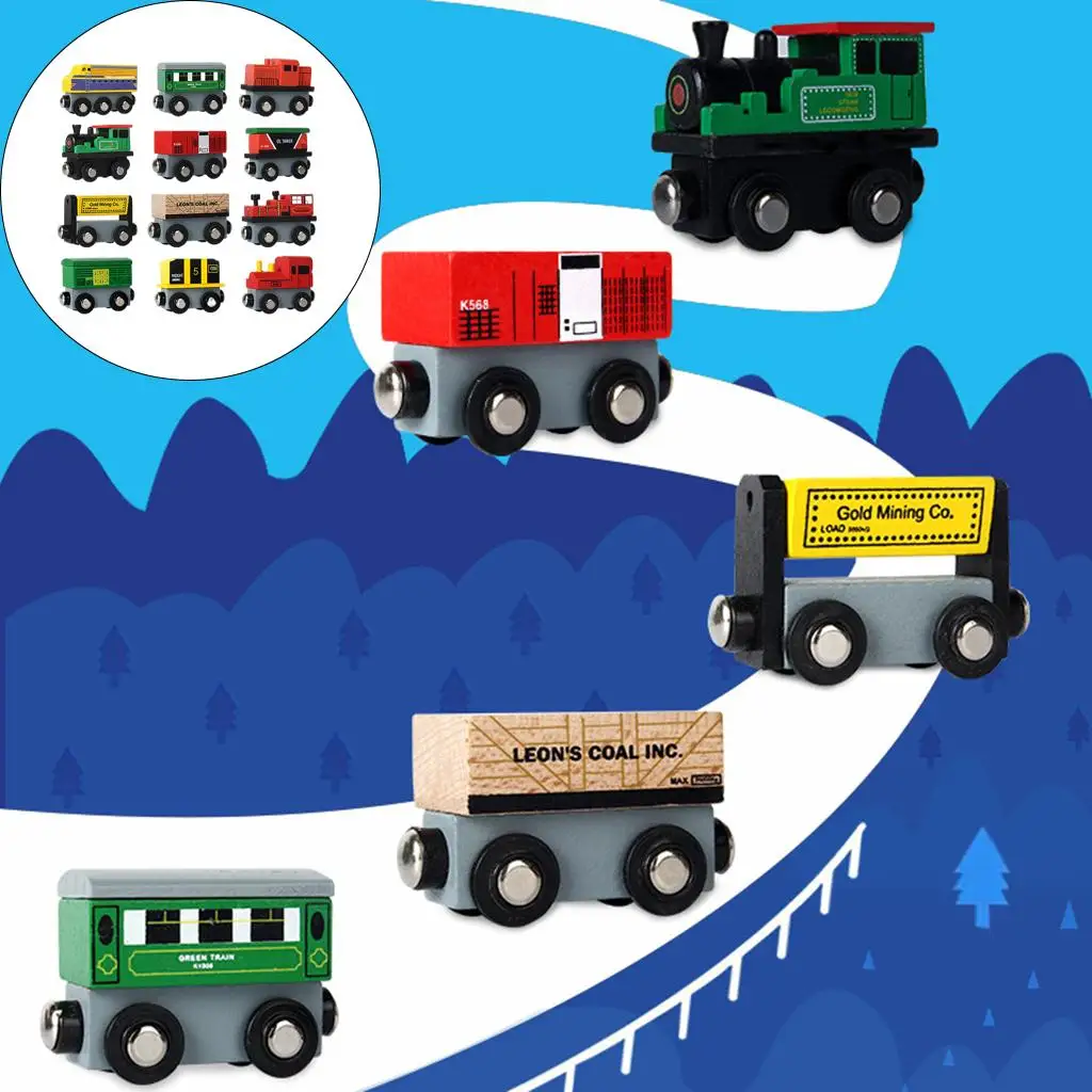 12 Pieces Small Railway Magnetic Wooden Train Set Toy with Box for Toddler Kids Present
12 Pieces Small Railway Magnetic Wooden Train Set Toy with Box for Toddler Kids Present