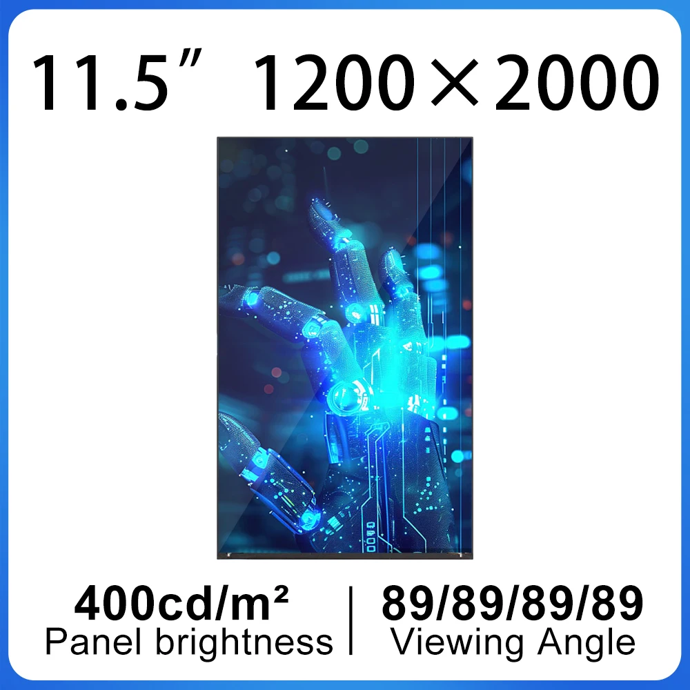 ЖК-дисплей с вертикальным экраном 11,5 дюйма, разрешение 1200*2000, интерфейс MIPI, 51 штырь, 400 яркость
ЖК-дисплей с вертикальным экраном 11,5 дюйма, разрешение 1200*2000, интерфейс MIPI, 51 штырь, 400 яркость