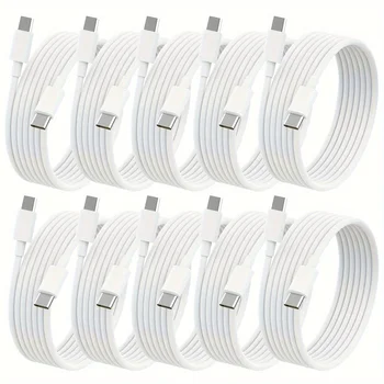 USB C Charger Cable - 10Pack 6FT (60W/3.1A) USB C to USB C Cable Type C Fast Charging Cord for iPhone 15/15 Pro/15 Plus