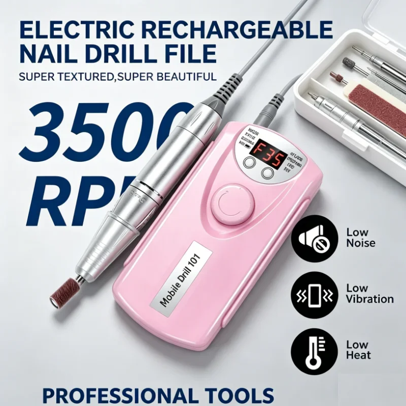 Quiet Operation 35000RPM Nail Drill Machine Rechargeable Professional Electric Motor Polisher Sander for Manicure Nails
Quiet Operation 35000RPM Nail Drill Machine Rechargeable Professional Electric Motor Polisher Sander for Manicure Nails