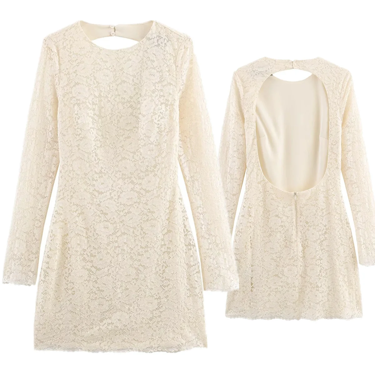 Dave&Di Minimalist Woman Clothing Beige Dress French Fashion Ladies Romantic Elegant Lace Dress Backless Sexy Party Dresses Wome
Dave&Di Minimalist Woman Clothing Beige Dress French Fashion Ladies Romantic Elegant Lace Dress Backless Sexy Party Dresses Wome
