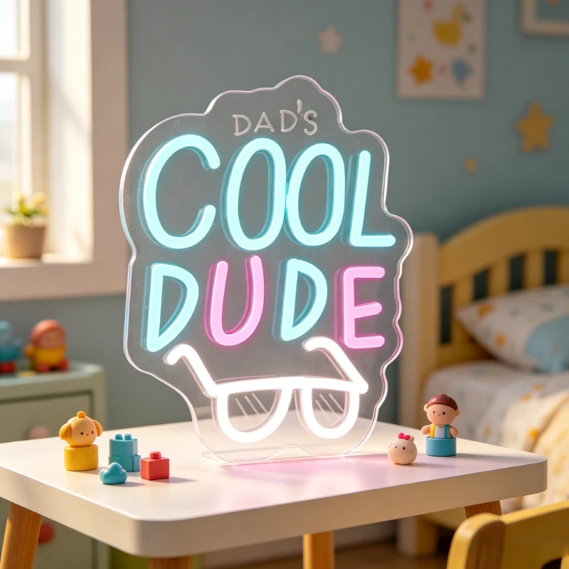 Dad's Cool Dude USB Neon Sign Dimmable LED Neon Light for Kids Room Playroom Bedroom Wall Decor Sunglasses Design Gift for Dad
Dad's Cool Dude USB Neon Sign Dimmable LED Neon Light for Kids Room Playroom Bedroom Wall Decor Sunglasses Design Gift for Dad