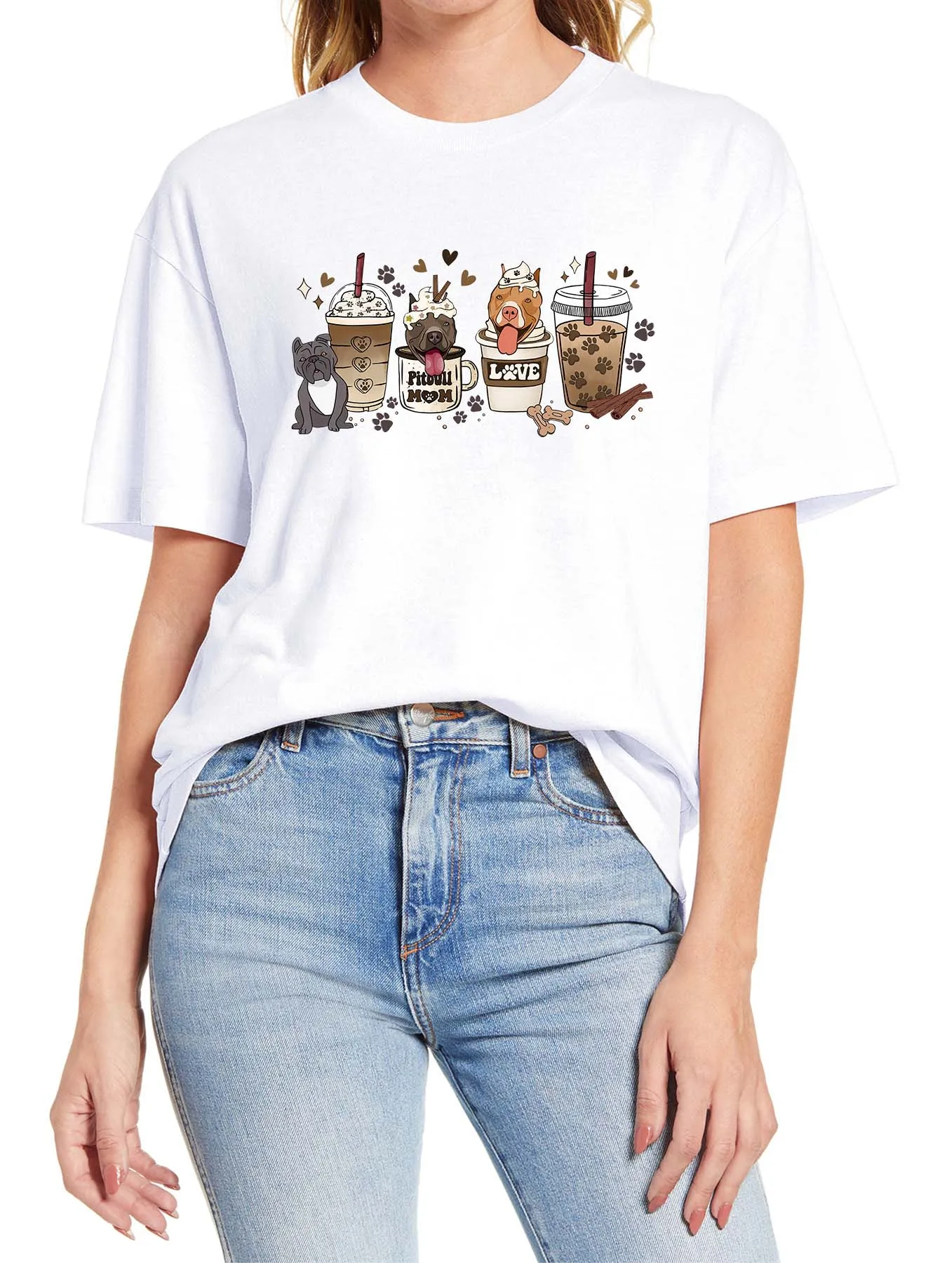 Dog Paw Print Milk Tea 100% Cotton Male and female Funny Short Sleeve T-Shirt Fashion Women Casual Streetwear Clothing top
Dog Paw Print Milk Tea 100% Cotton Male and female Funny Short Sleeve T-Shirt Fashion Women Casual Streetwear Clothing top