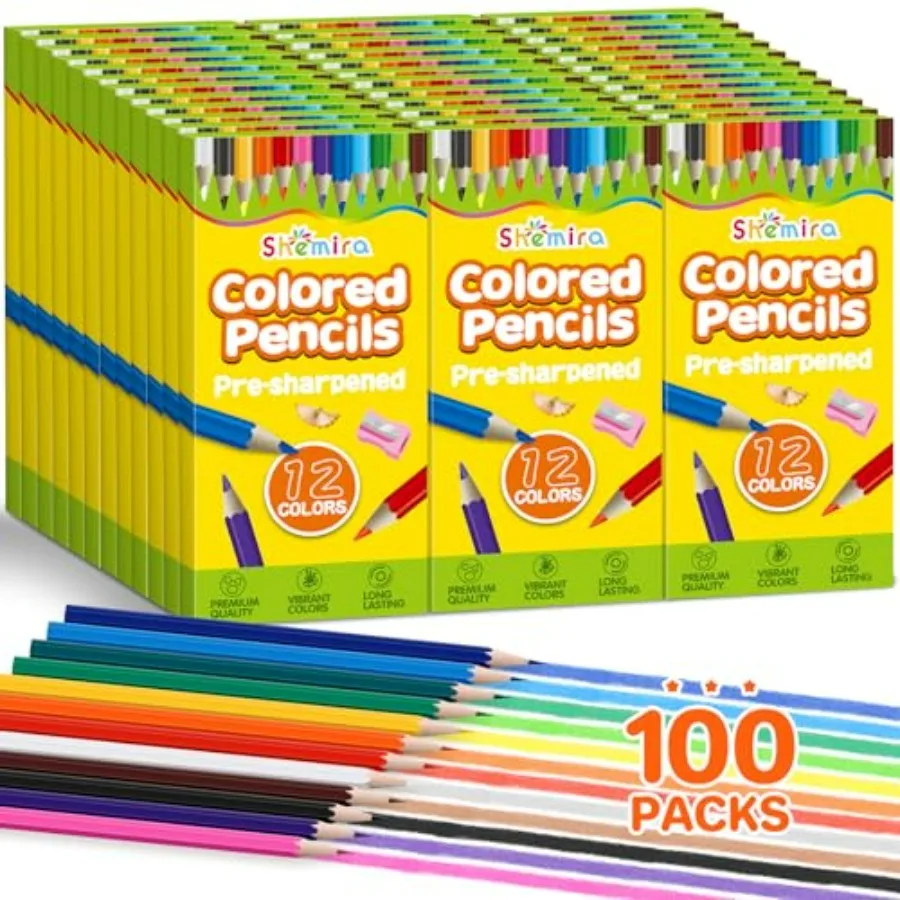 1200 Count Pre-sharpened Colored Pencils for 12 Assorted Colors 100 Packs Coloring Set Durable Wooden Pencils with Vibrant Colo
1200 Count Pre-sharpened Colored Pencils for 12 Assorted Colors 100 Packs Coloring Set Durable Wooden Pencils with Vibrant Colo