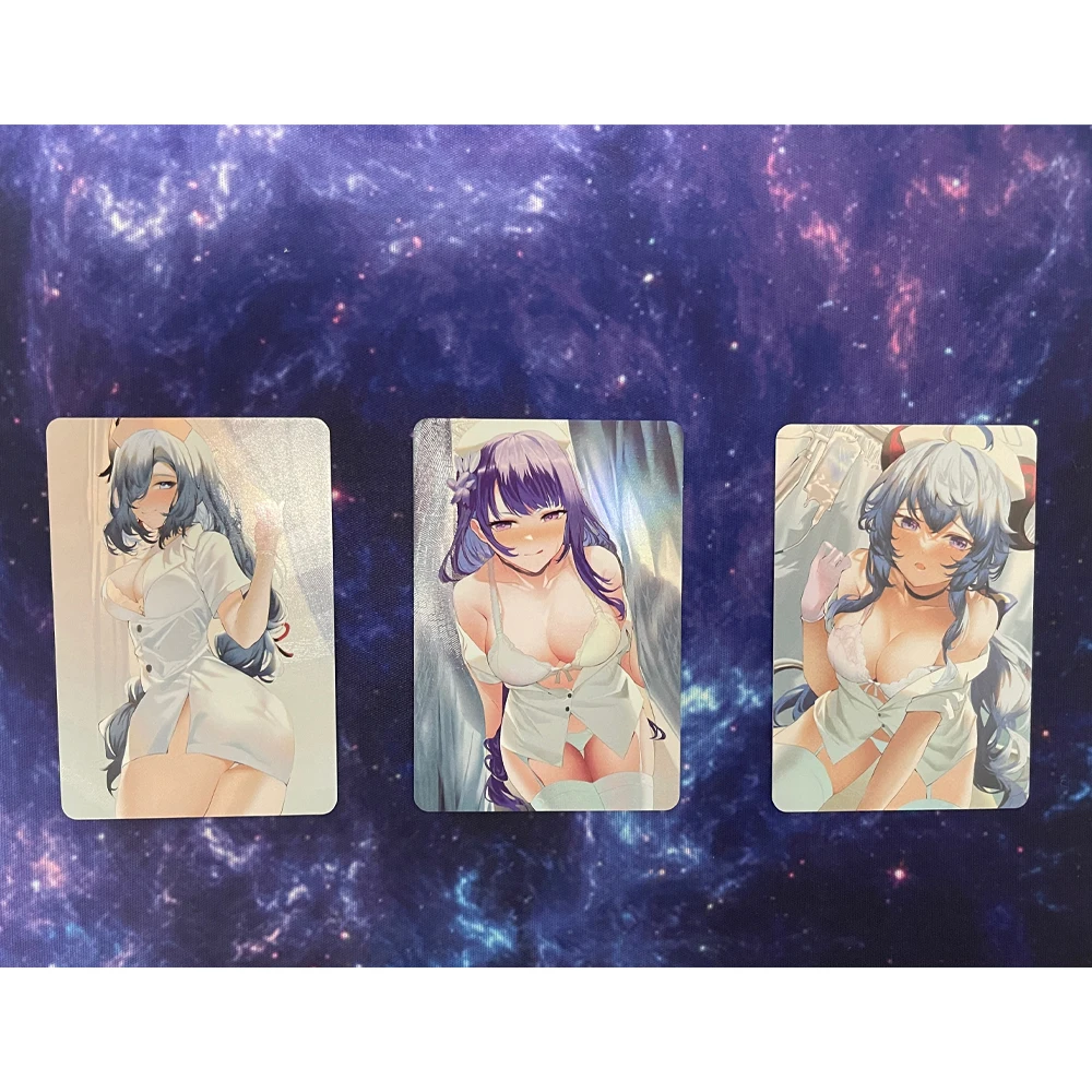 59*86 мм 3 шт./компл., Genshin Impact Girls Flash Cards Sexy Ganyu Beelzebul, классические Подарочные игрушки, игры, аниме коллекционные карты
59*86 мм 3 шт./компл., Genshin Impact Girls Flash Cards Sexy Ganyu Beelzebul, классические Подарочные игрушки, игры, аниме коллекционные карты