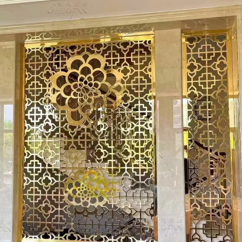 Custom Aluminum Alloy Screen Partition Living Room Background Wall Hollow Laser Copper Carved Panel Grille Metal Entryway Custom
Custom Aluminum Alloy Screen Partition Living Room Background Wall Hollow Laser Copper Carved Panel Grille Metal Entryway Custom