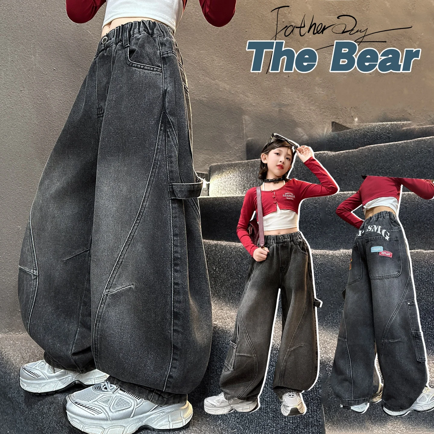 Girls Jeans Age 4-14Y Child Korean Style Pants Kid Vintage Washed Denim With Pocket Letter Tag Design Pants Student Loose Bottom
Girls Jeans Age 4-14Y Child Korean Style Pants Kid Vintage Washed Denim With Pocket Letter Tag Design Pants Student Loose Bottom