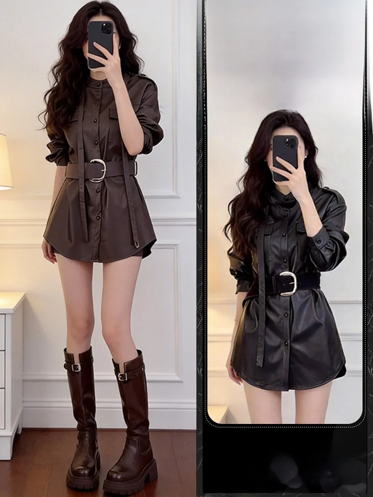 Faionable Stand Collar Leather Jaet And Wide Leg orts Set Women's Spring Autumn ular Clothing And Dr Code Clet...
Faionable Stand Collar Leather Jaet And Wide Leg orts Set Women's Spring Autumn ular Clothing And Dr Code Clet...