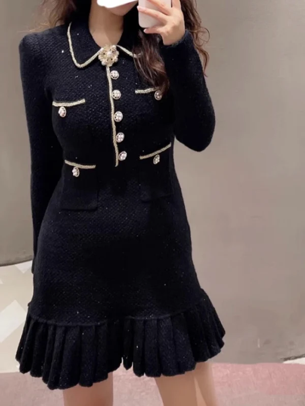 Элегантное вязаное платье с длинным рукавом и воротником, шелковистое, женственное, нежное, осеннее, модное, женское платье DBNY Multi-C
Элегантное вязаное платье с длинным рукавом и воротником, шелковистое, женственное, нежное, осеннее, модное, женское платье DBNY Multi-C