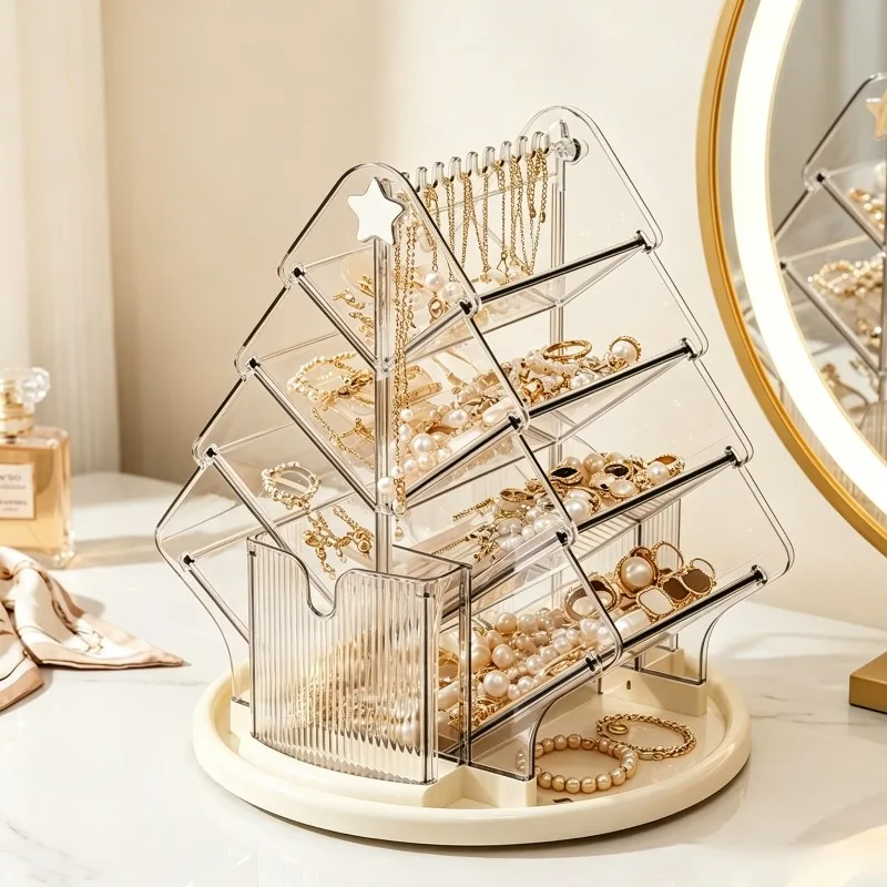 360° Rotating Jewelry Stand Large Capacity Multifunctional Cosmetics Organizer Stands Modern Luxury Ring Bracelet Storage Rack
360° Rotating Jewelry Stand Large Capacity Multifunctional Cosmetics Organizer Stands Modern Luxury Ring Bracelet Storage Rack