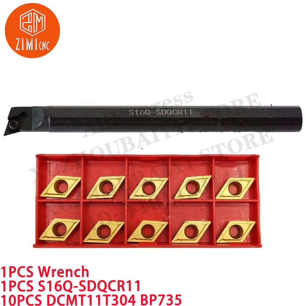 1PC S16Q-SDQCR11 Right hand Internal Turning Tool holder +10P DCMT11T304 Carbide Inserts CNC metal lathe mechanical cutting tool
1PC S16Q-SDQCR11 Right hand Internal Turning Tool holder +10P DCMT11T304 Carbide Inserts CNC metal lathe mechanical cutting tool