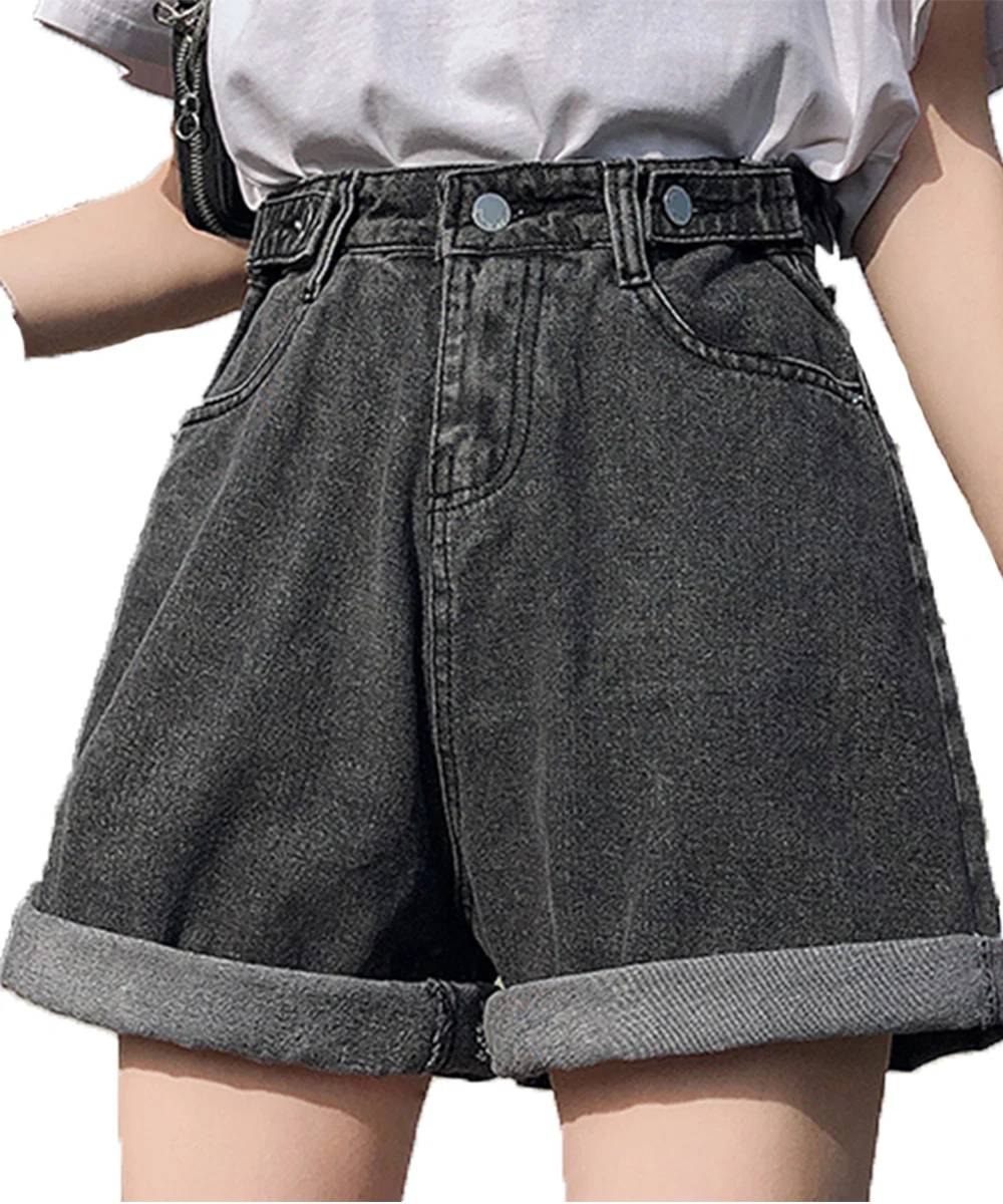New Summer Women High Waist Button Wigh Leg Jeans Shorts Casual Female Loose Fit Blue Denim Shorts
New Summer Women High Waist Button Wigh Leg Jeans Shorts Casual Female Loose Fit Blue Denim Shorts