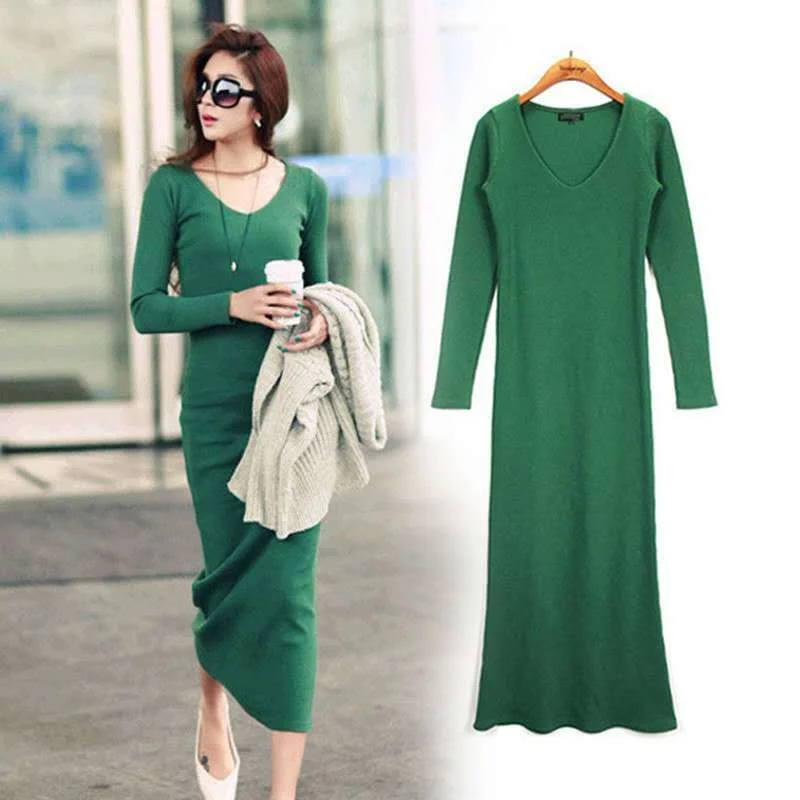 2023 New Women Knit Dress Long Slim-fit Bodycon Long Sleeved Full-length Female Spring Autumn Bag Arm Base Winter Dress
2023 New Women Knit Dress Long Slim-fit Bodycon Long Sleeved Full-length Female Spring Autumn Bag Arm Base Winter Dress