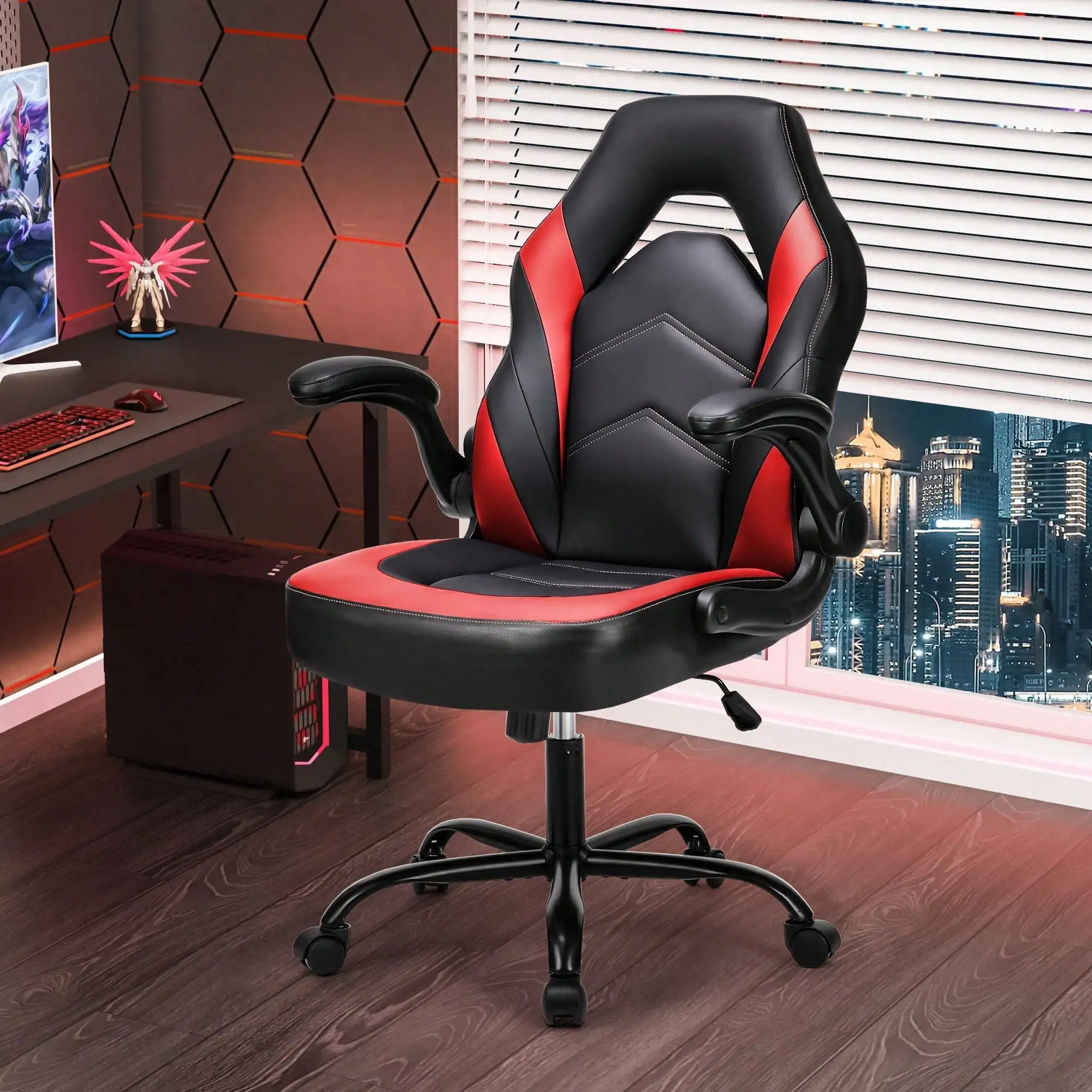Sweetcrispy Big And Tall Office Desk Leather Gaming Computer Chair With Adjustable Swivel Task And Flip-Up Arms For Adults
Sweetcrispy Big And Tall Office Desk Leather Gaming Computer Chair With Adjustable Swivel Task And Flip-Up Arms For Adults
