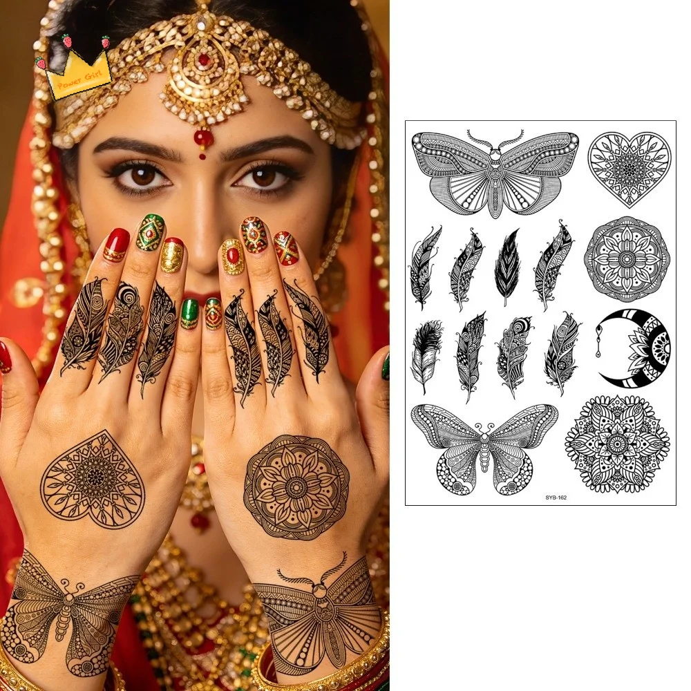 Water Transfer Decals Mandala Henna Tattoo Stickers India Mehndi Flower Instant Henna Temporary Tattoo Waterproof Fake
Water Transfer Decals Mandala Henna Tattoo Stickers India Mehndi Flower Instant Henna Temporary Tattoo Waterproof Fake