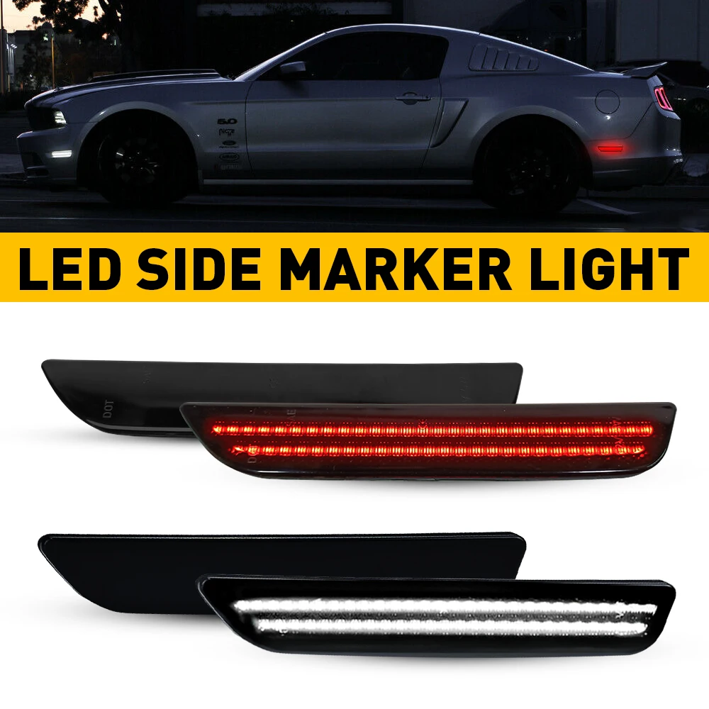 AUXITO 4 шт. боковые габаритные фонари светодиодные для Ford Mustang 2010-2014 гг., дымчатые линзы, передние, белые, задние, красные, автомобильные, водонепроницаемые, 12 В
AUXITO 4 шт. боковые габаритные фонари светодиодные для Ford Mustang 2010-2014 гг., дымчатые линзы, передние, белые, задние, красные, автомобильные, водонепроницаемые, 12 В