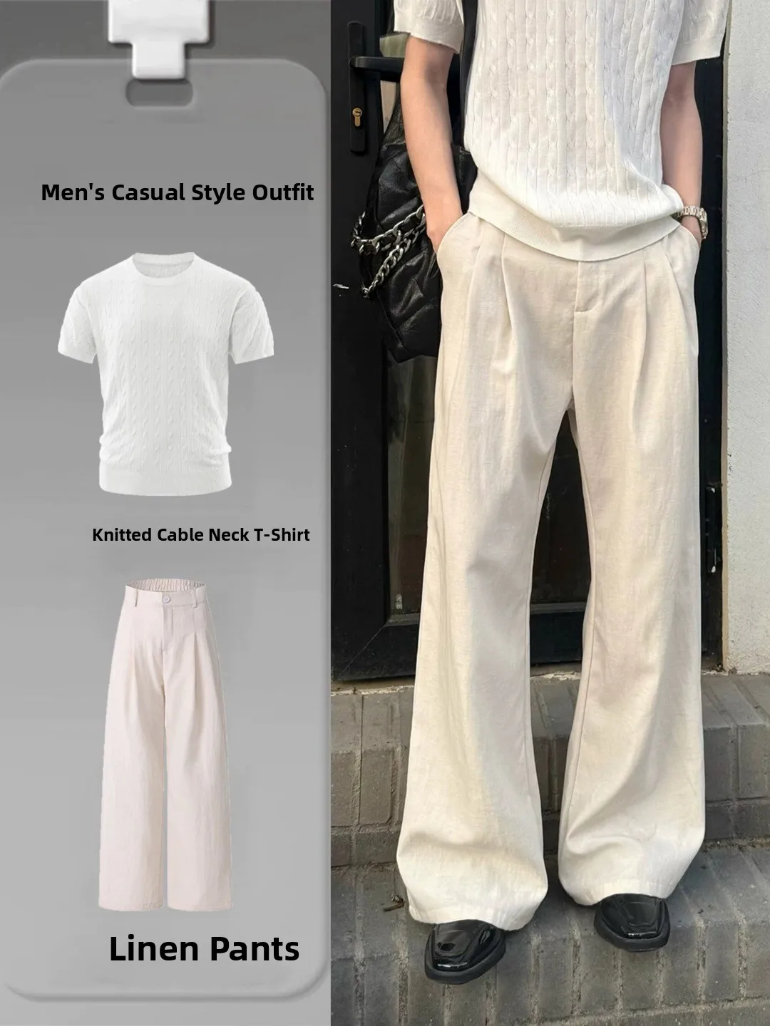 Men's Summer Knitted Ice Silk Linen Short Sleeve Fashion Set High-End Feeling T-Shirt And Long Pants Youth Suitable Ensemble
Men's Summer Knitted Ice Silk Linen Short Sleeve Fashion Set High-End Feeling T-Shirt And Long Pants Youth Suitable Ensemble