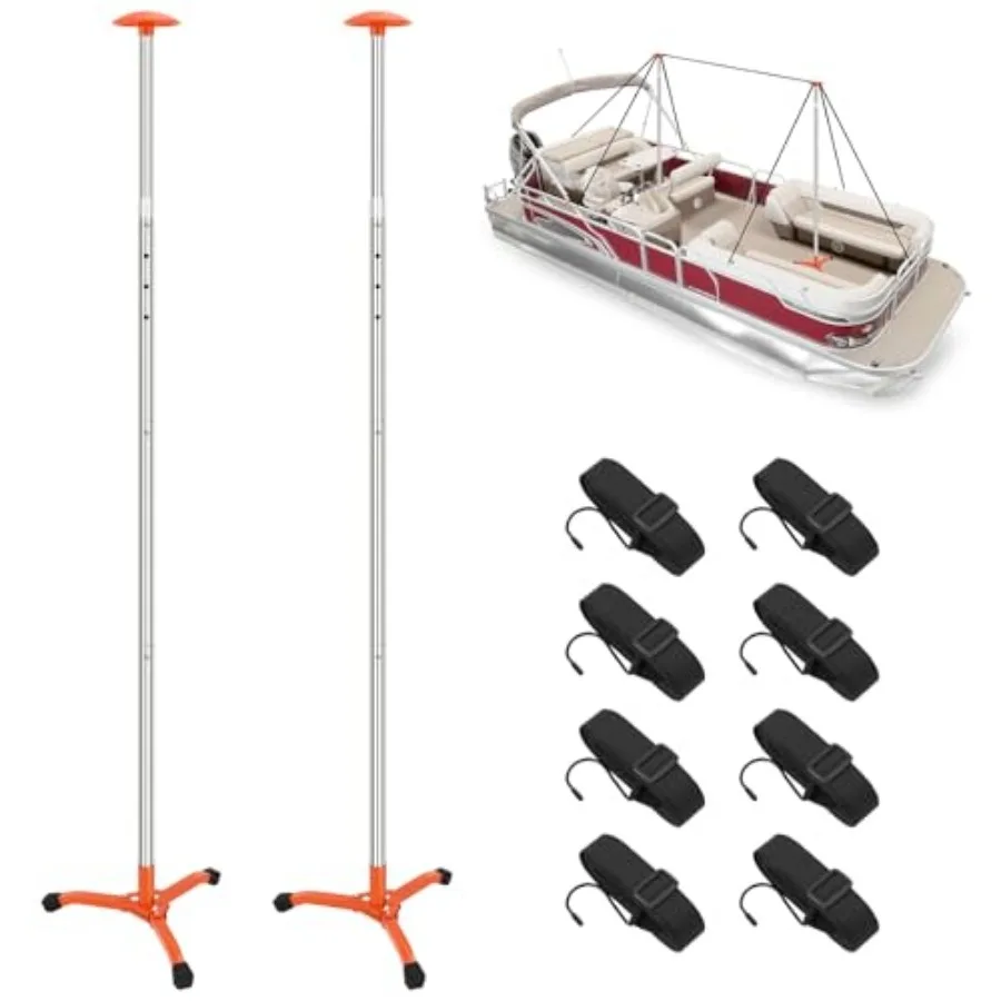 Telescopic Cover Support Pole 2 Pack Silver Stainless Steel Support Rod with 8 Ropes and Steel Base Foldable Marine Canopy Pole
Telescopic Cover Support Pole 2 Pack Silver Stainless Steel Support Rod with 8 Ropes and Steel Base Foldable Marine Canopy Pole
