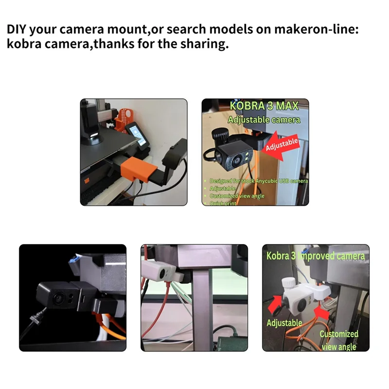 AT82-Camera For ANYCUBIC Kobra 3 Camera For ANYCUBIC Kobra 3 Max Real-Time Monitoring 3D Printing
AT82-Camera For ANYCUBIC Kobra 3 Camera For ANYCUBIC Kobra 3 Max Real-Time Monitoring 3D Printing
