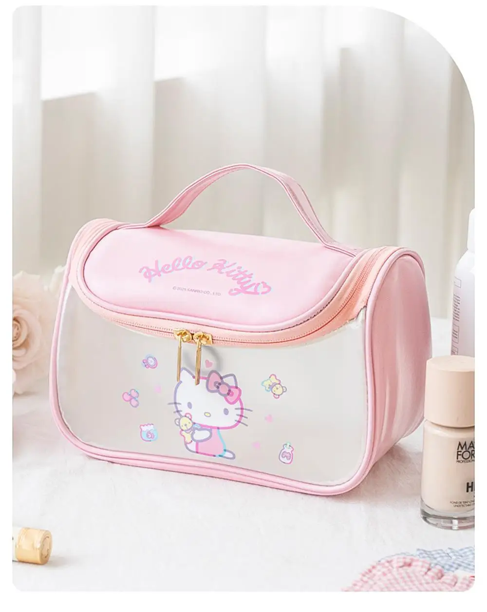 Cartoon Hello Kitty PU Leather Makeup Bag for Travel, Portable Toilet Bag, High Beauty Value, Large Capacity Handheld Storage Ba
Cartoon Hello Kitty PU Leather Makeup Bag for Travel, Portable Toilet Bag, High Beauty Value, Large Capacity Handheld Storage Ba