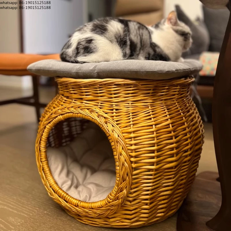 Handwoven Rattan Cat House Breathable Summer Pet Bed Washable Dog Crate Wicker Cat Villa for Small Pets All-Season Cozy Cottage
Handwoven Rattan Cat House Breathable Summer Pet Bed Washable Dog Crate Wicker Cat Villa for Small Pets All-Season Cozy Cottage