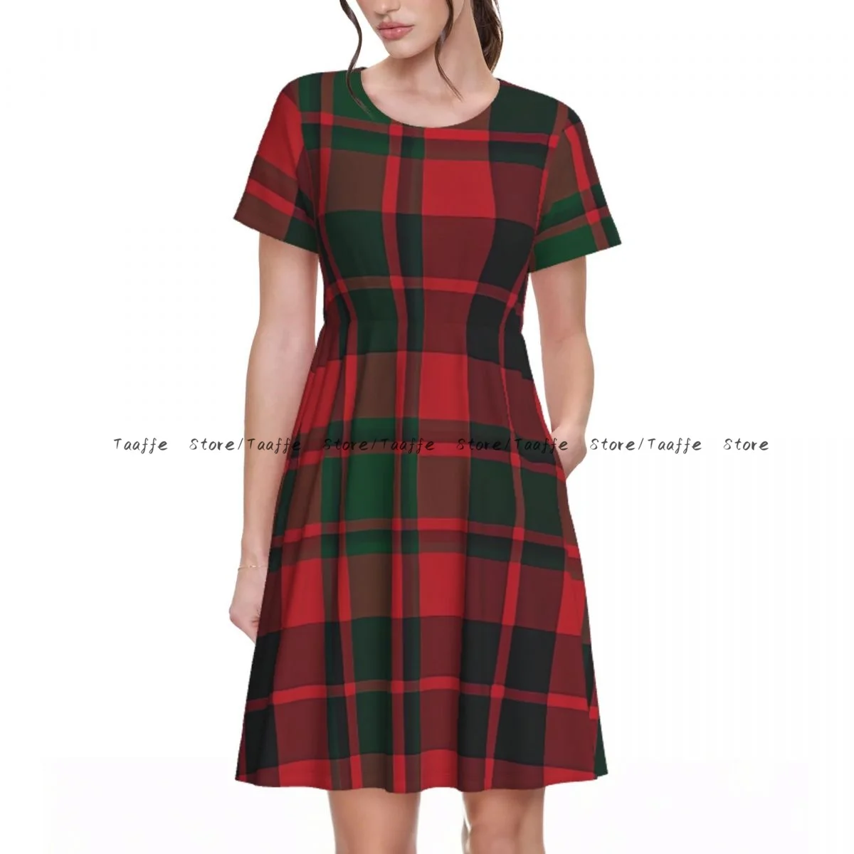 Women Casual Elegant Dress Christmas Plaid Tartan Pattern Short Sleeves Loose Dresses Weekend Holiday
Women Casual Elegant Dress Christmas Plaid Tartan Pattern Short Sleeves Loose Dresses Weekend Holiday