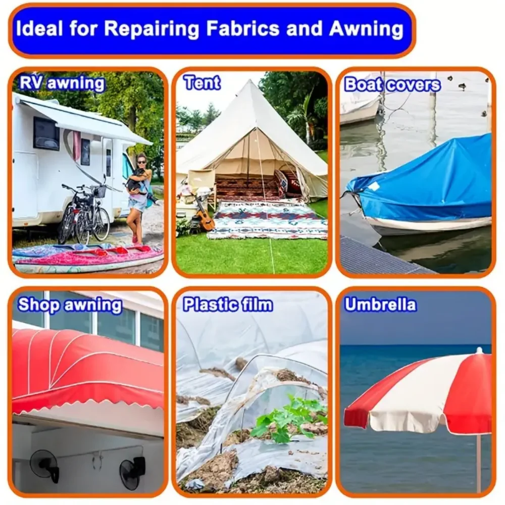1Roll RV Awning Repair Tape Waterproof Sealant Sunshade Tent Canopy Patch For Boat Covers Shade Structures Caravan Repair Tool
1Roll RV Awning Repair Tape Waterproof Sealant Sunshade Tent Canopy Patch For Boat Covers Shade Structures Caravan Repair Tool