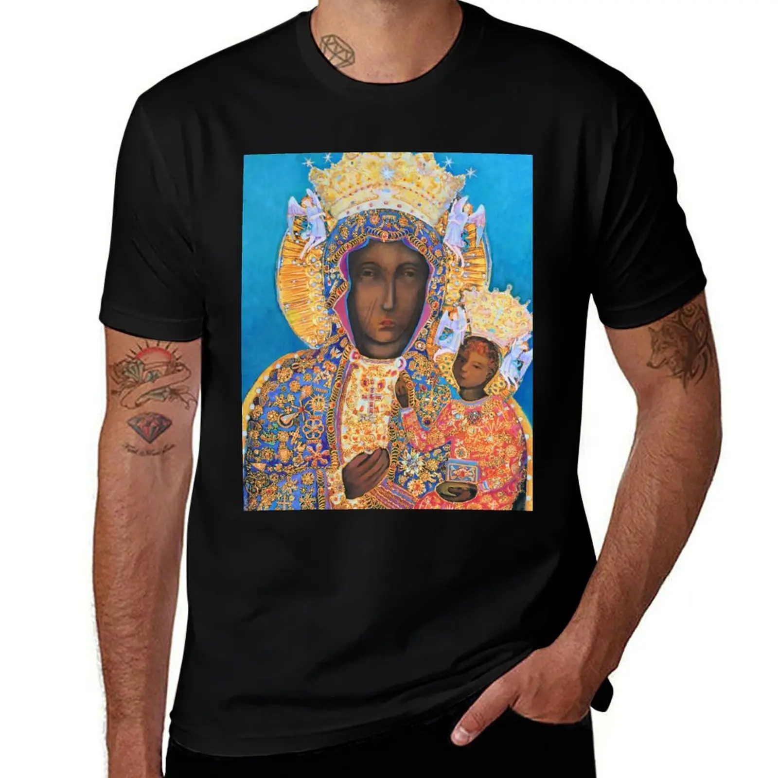 Our Lady of Czestochowa Black Madonna Poland Virgin Mary Painting T-Shirt
Our Lady of Czestochowa Black Madonna Poland Virgin Mary Painting T-Shirt
