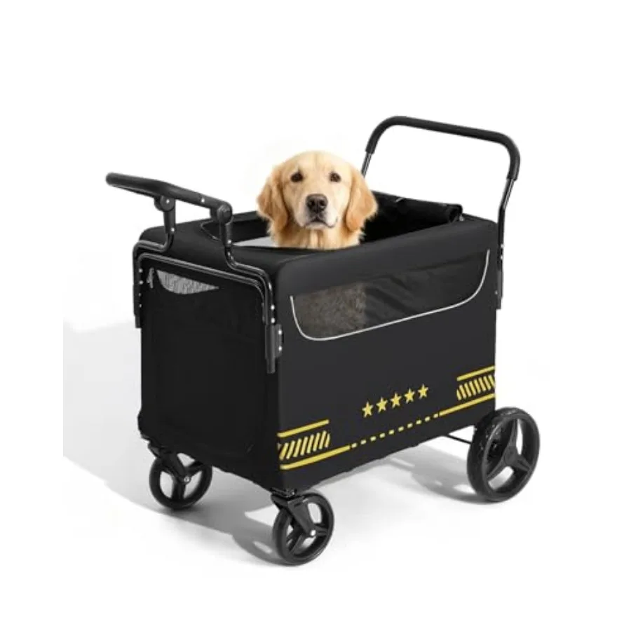 All Terrain Pet Stroller for Medium and Large Dogs with Ramp, Foldable Dog Stroller with Brakes, 3 Entrances, Dual Adjustable H
All Terrain Pet Stroller for Medium and Large Dogs with Ramp, Foldable Dog Stroller with Brakes, 3 Entrances, Dual Adjustable H