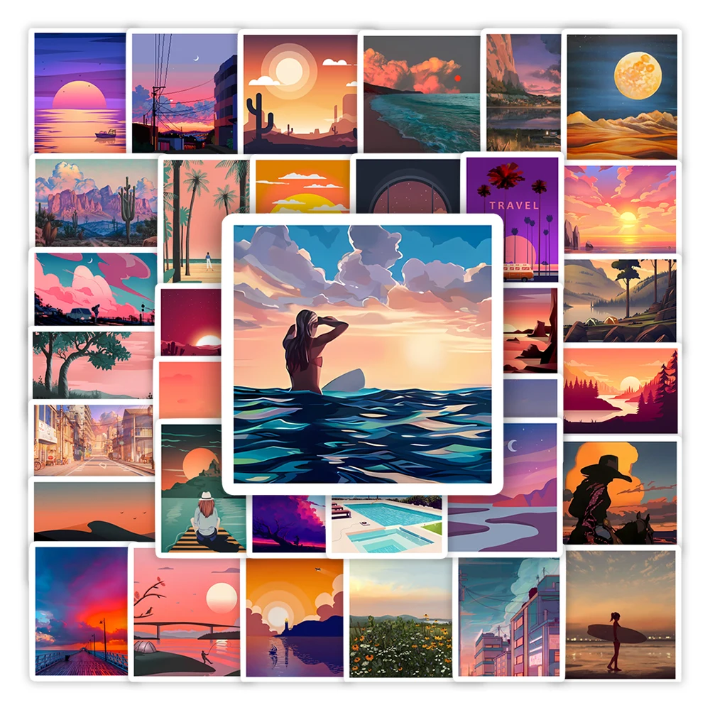 Aesthetic Sunset Illustration Arts Stickers DIY Toys Gift Waterproof Decal for Scrapbook Laptop Phone Luggage Bottles Decorative
Aesthetic Sunset Illustration Arts Stickers DIY Toys Gift Waterproof Decal for Scrapbook Laptop Phone Luggage Bottles Decorative