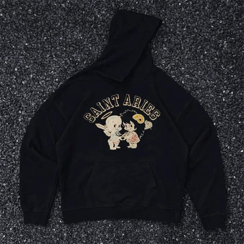 24ss Angel Saint Michael толстовка из чистого хлопка в стиле ретро женские пуловеры с капюшоном мужские негабаритные потертые черные толстовки
24ss Angel Saint Michael толстовка из чистого хлопка в стиле ретро женские пуловеры с капюшоном мужские негабаритные потертые черные толстовки