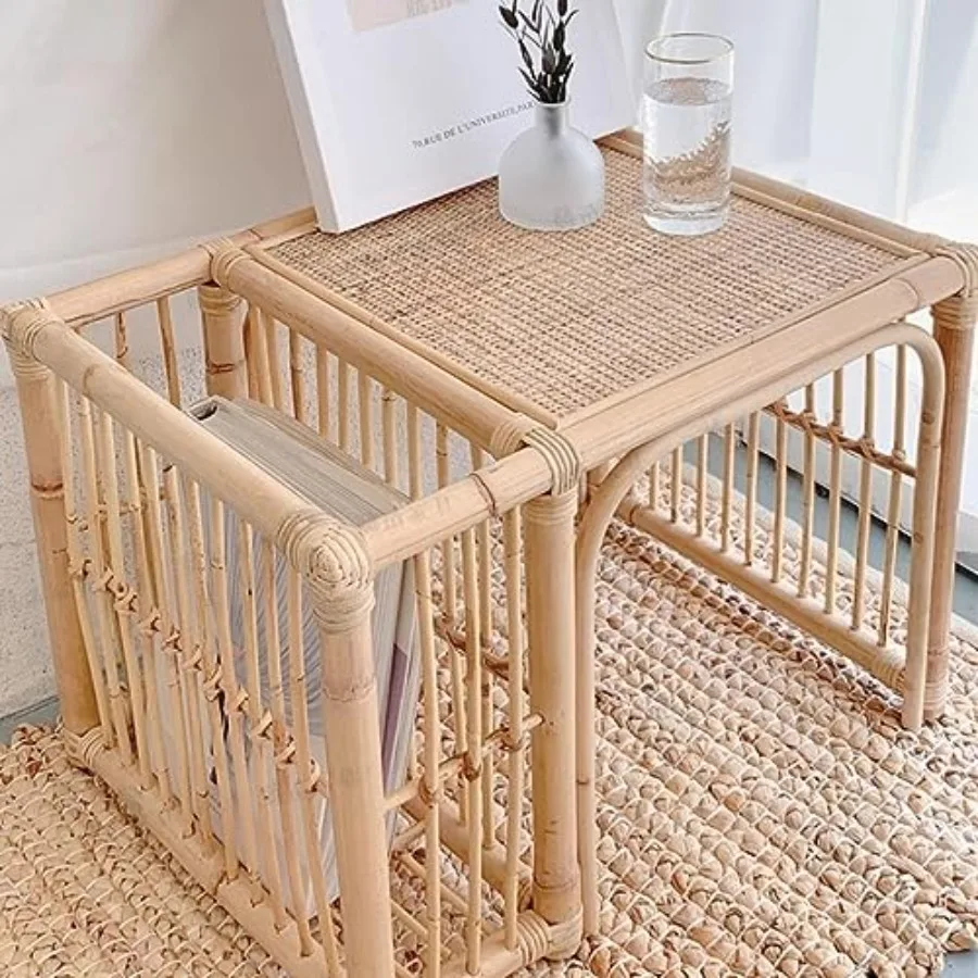 Vintage Rattan Rectangle Side Table Japanese Style Storage Coffee Table End Table Farmhouses Style Compact Sofa Side Table for
Vintage Rattan Rectangle Side Table Japanese Style Storage Coffee Table End Table Farmhouses Style Compact Sofa Side Table for